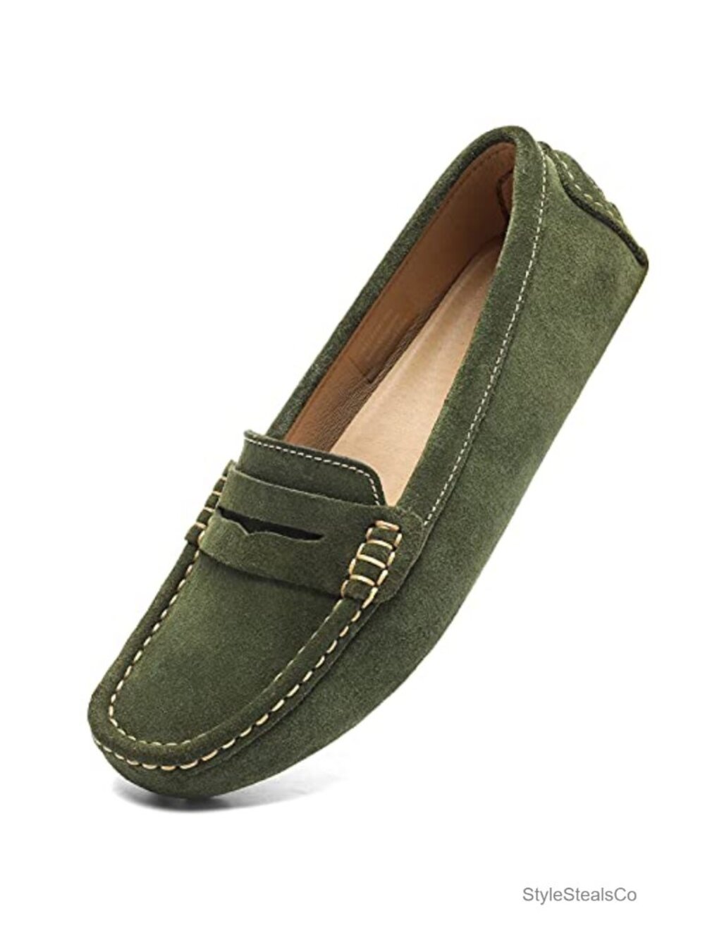 Osslue Women's Microsuede Penny Loafers Slip-On Driving Mocc Comfort Flats